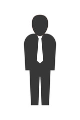 Person concept represented by businessman with necktie icon over flat and isolated background