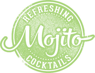 Refreshing Mojito Cocktail Bar Stamp