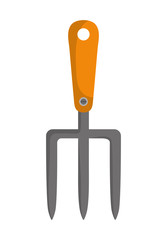 Gardening concept represented by rake  icon over flat and isolated background