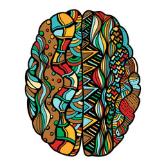 Colored Sketchy Human Brain