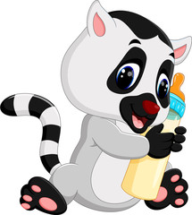 illustration of Cute lemur cartoon © hermandesign2015