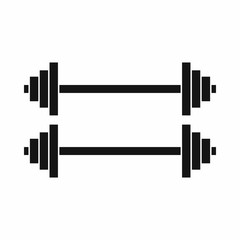 Two barbells icon, simple style
