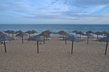 Quarteira beach scenery in Algarve, Portugal
