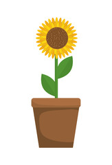 Obraz premium Flower and pot icon. Garden design. Vector graphic 