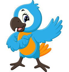 illustration of Cartoon cute parrot 