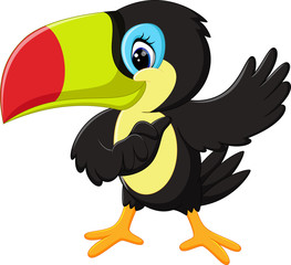 illustration of Cartoon happy bird toucan © hermandesign2015