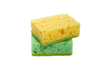 green and yellow sponges