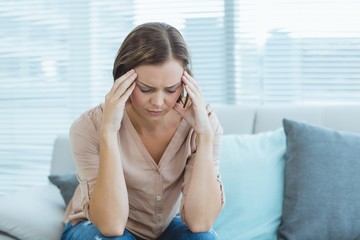 Woman suffering from headache