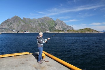 Fototapeta na wymiar Saltwater fishing in Norway