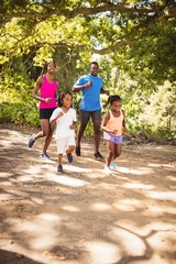 Fototapeta premium Happy family running together