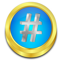 Fototapeta premium Hashtag Button - 3D illustration