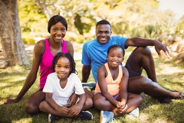 Fototapeta premium Happy family posing together