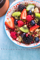 healhy and fruity breakfast in bowl