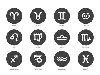 Zodiac vector icons set