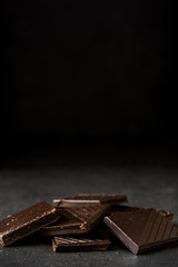 Chocolate on black background

