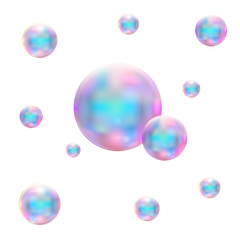 Transparent realistic soap bubbles. Isolated vector