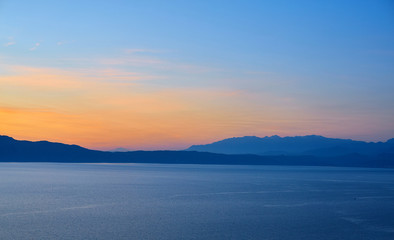 panoramic view on Balos beach at the sunset, Crete, Greece
