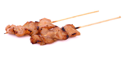 grilled pork, Thai food style, roasted pork on white background