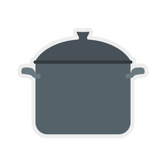 Cooking pot icon. Menu and kitchen design. Vector graphic