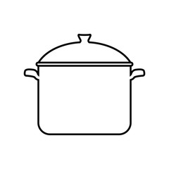 Cooking pot icon. Menu and kitchen design. Vector graphic