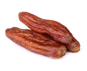 Dried bananas isolated on white background