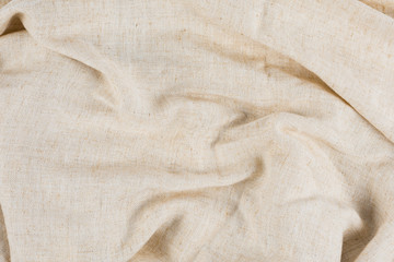 Texture of brown fabric crumpled for background.