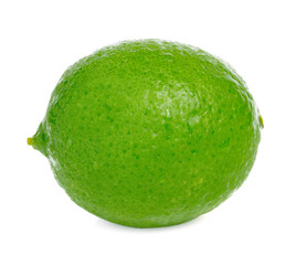 lime fruit isolated closeup on white background