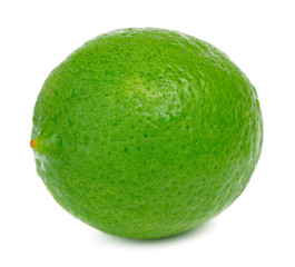 lime fruit isolated closeup on white background