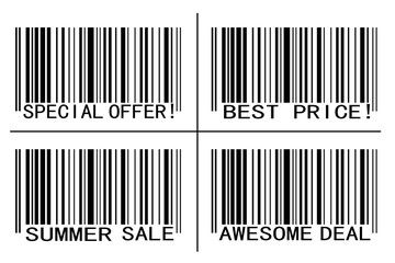 Barcodes: special offer, best price, summer sale, awesome deal