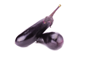Eggplant or aubergine vegetable isolated on white background