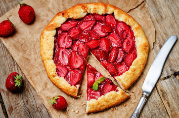 Strawberry galette
