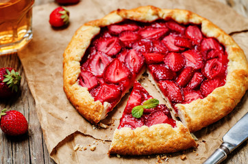 Strawberry galette