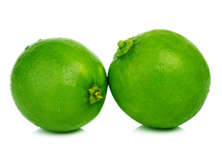 lime fruit isolated closeup on white background
