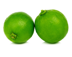lime fruit isolated closeup on white background