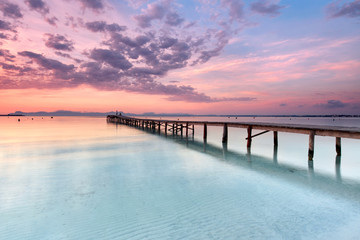 Obraz premium Morgenstimmung am Strand von Alcudia, Mallorca, Spanien