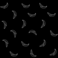 Geometric simple monochrome minimalistic vector pattern, bananas