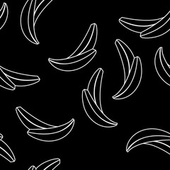 Geometric simple monochrome minimalistic vector pattern, bananas