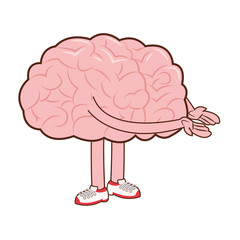 human brain with arms and legs icon