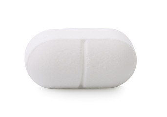 Medical pill tablet isolated on white background
