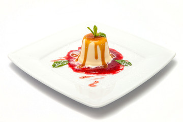 panna cotta with raspberry jam