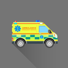 ambulance emergency service car illustration. © TRIKONA