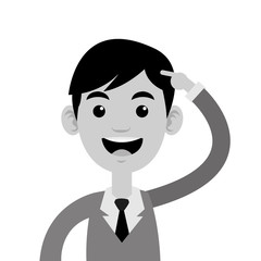 man pointing head icon