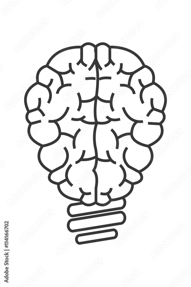 Wall mural brain lightbulb icon