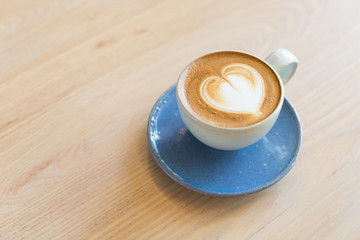 Hot latte with heart latte art