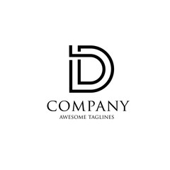 elegant letter D minimalist  logo concept
