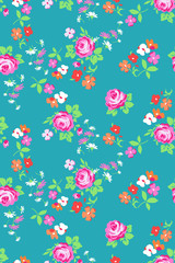 Ditsy roses print - seamless background