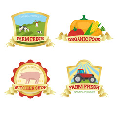 Farm Food Colorful Emblems