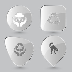 weather in hands, killer whale as recycling symbol, protection n