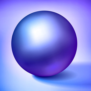 Vector volume blue sphere, glossy purple metal ball, surround the object for you project design