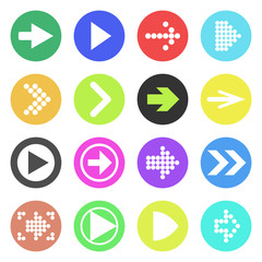 Arrow sign icon set. Flat style. Vector Eps10